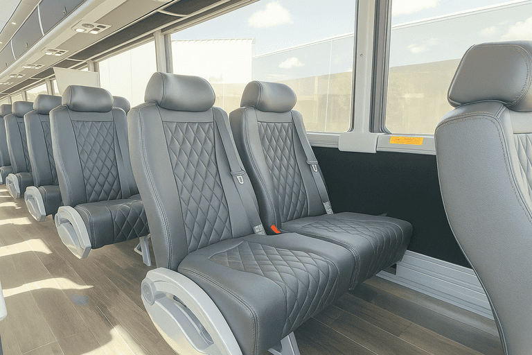 interior of Yorba Linda Coach Bus Service charter bus