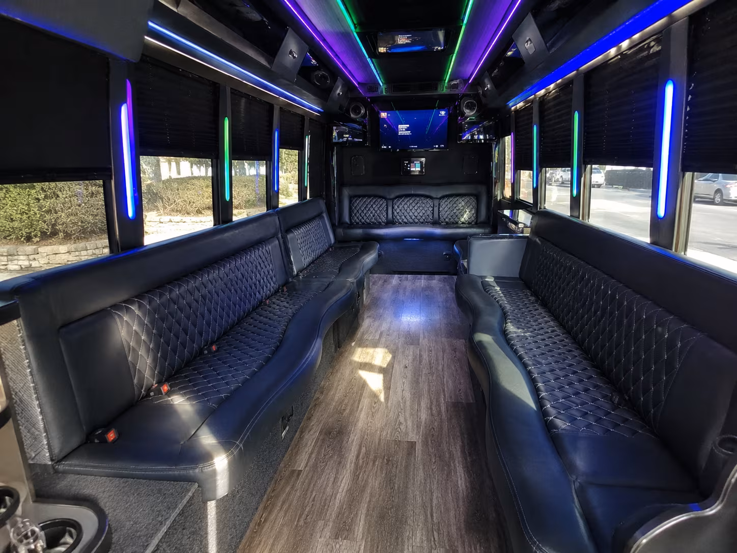 yorba linda 15 passenger party bus interior