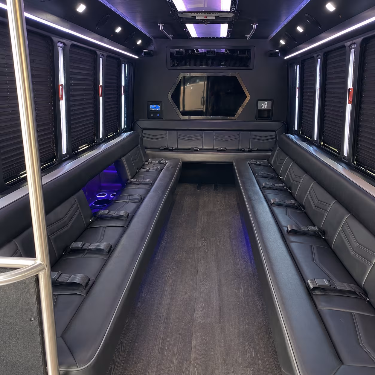 yorba linda 18 passenger party bus interior