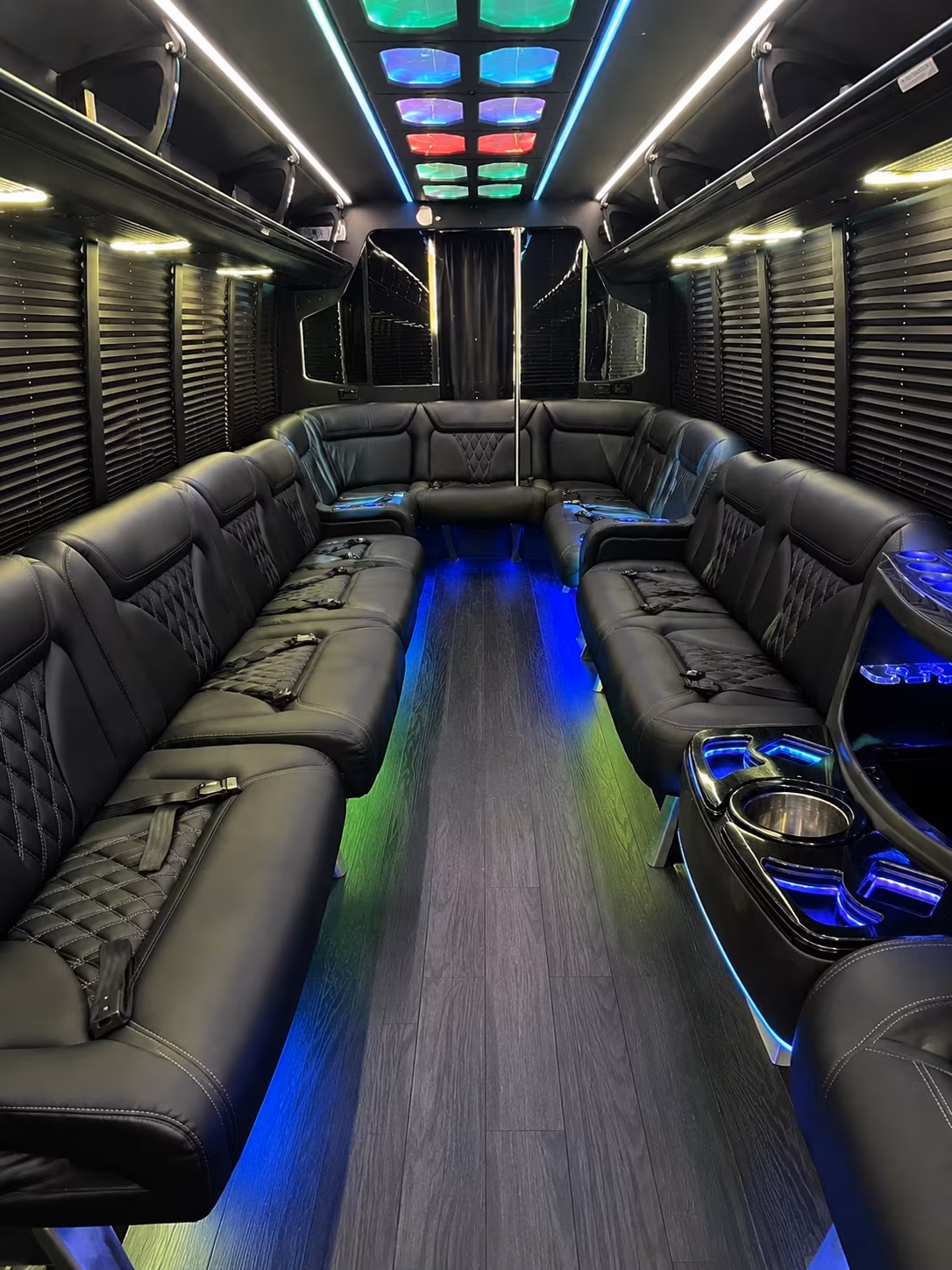 yorba linda 20 passenger party bus interior