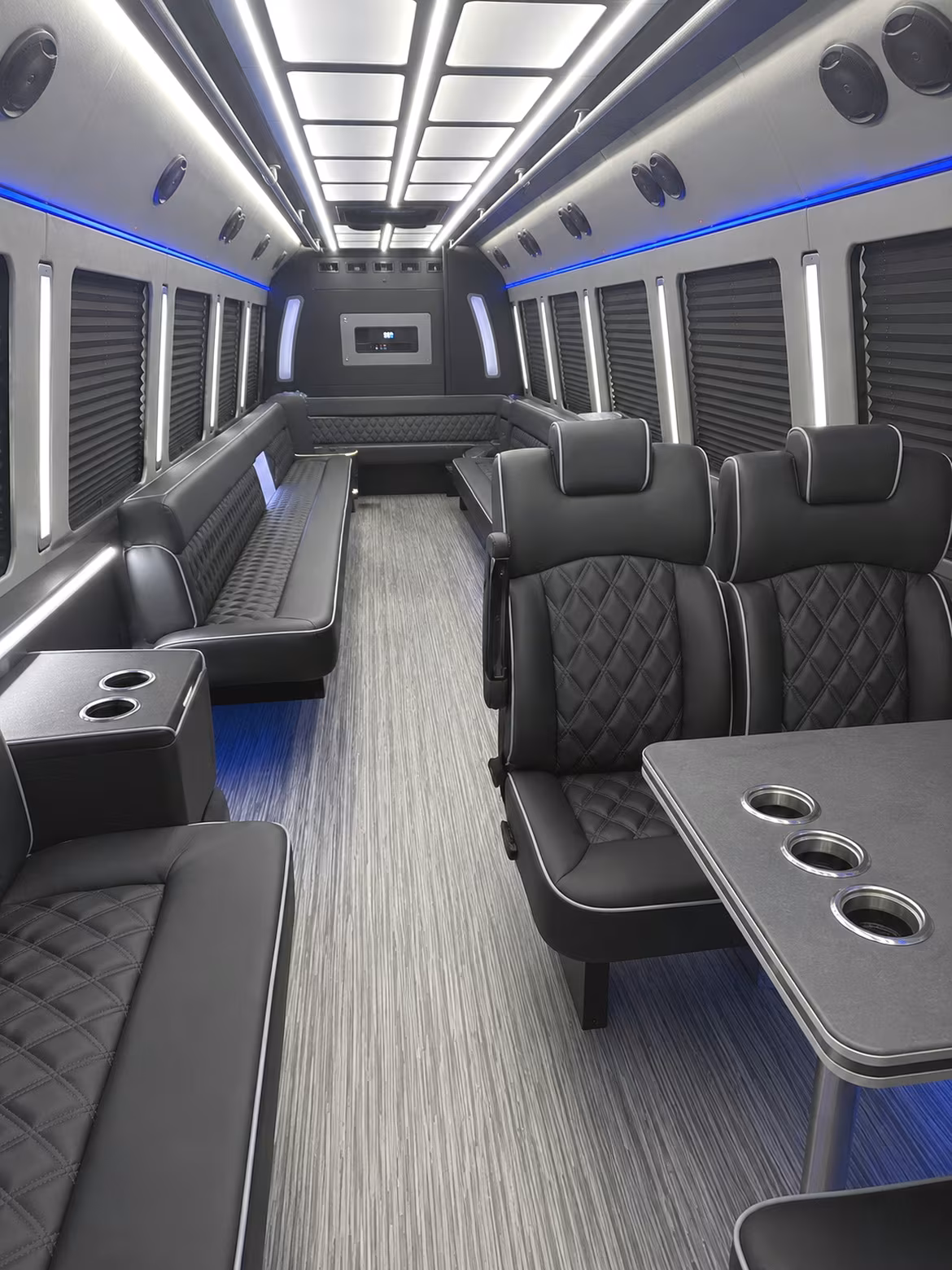 yorba linda 25 passenger party bus inside