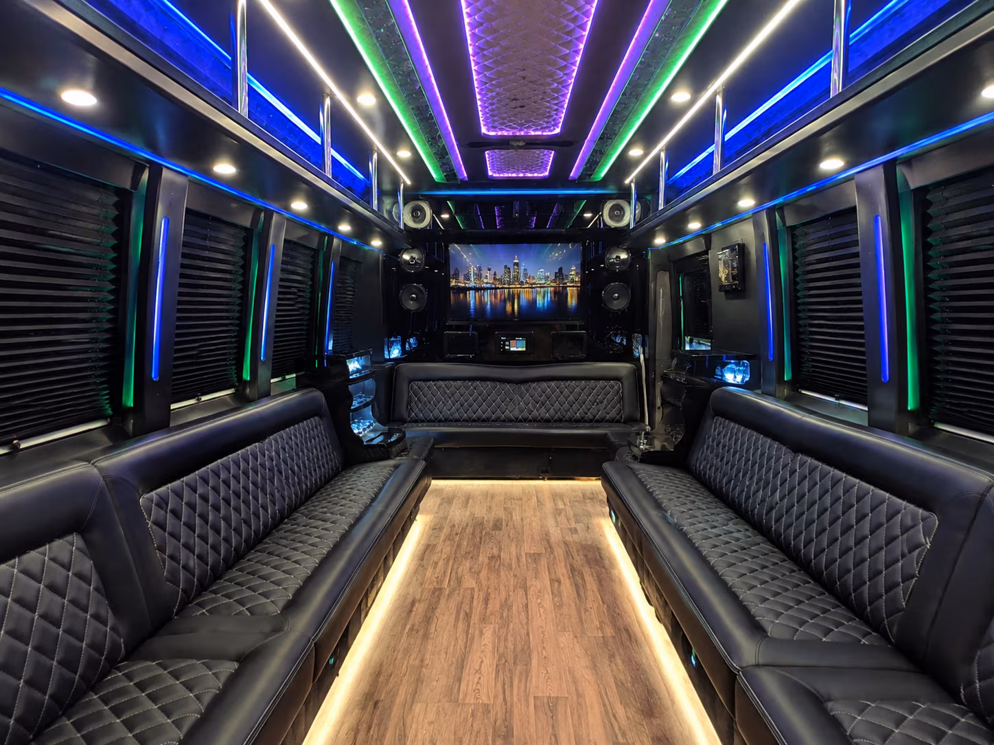 yorba linda 25 passenger party bus interior