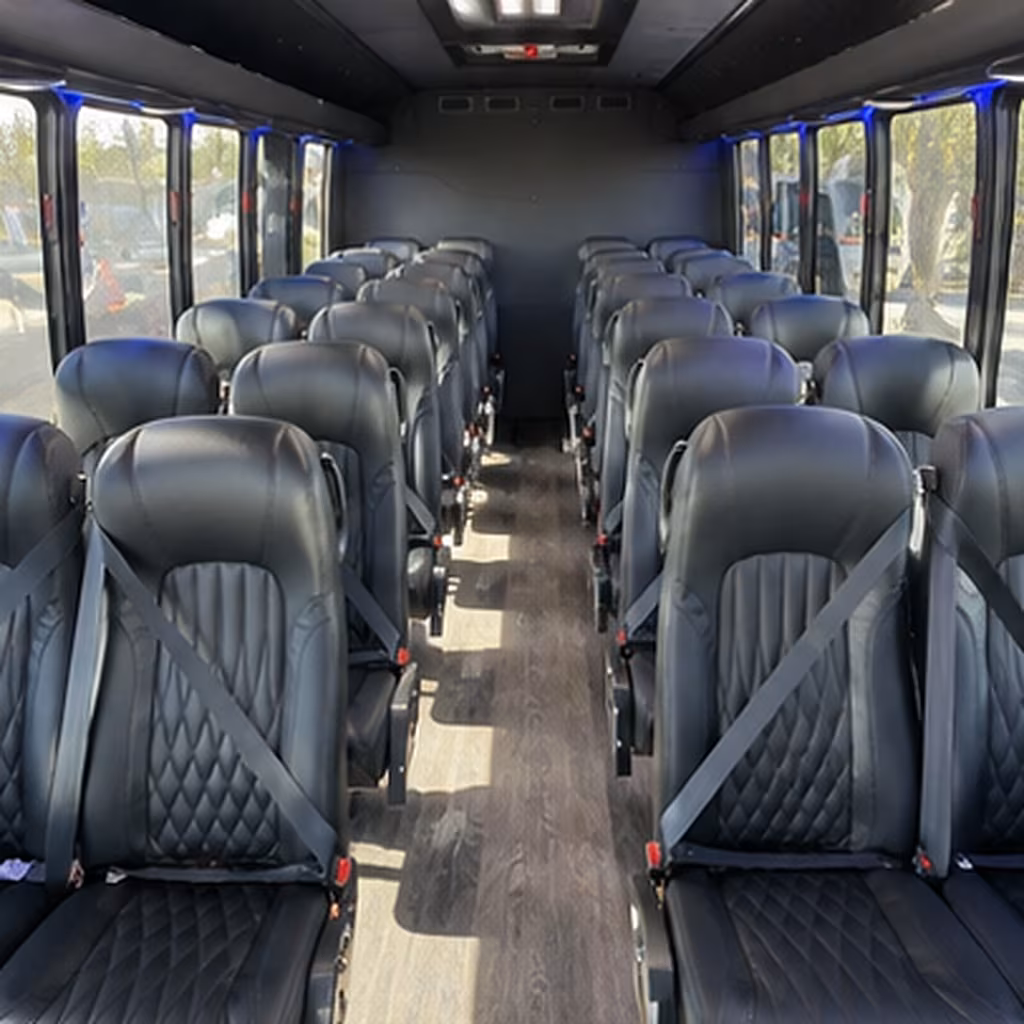 yorba linda 28 passenger minibus interior