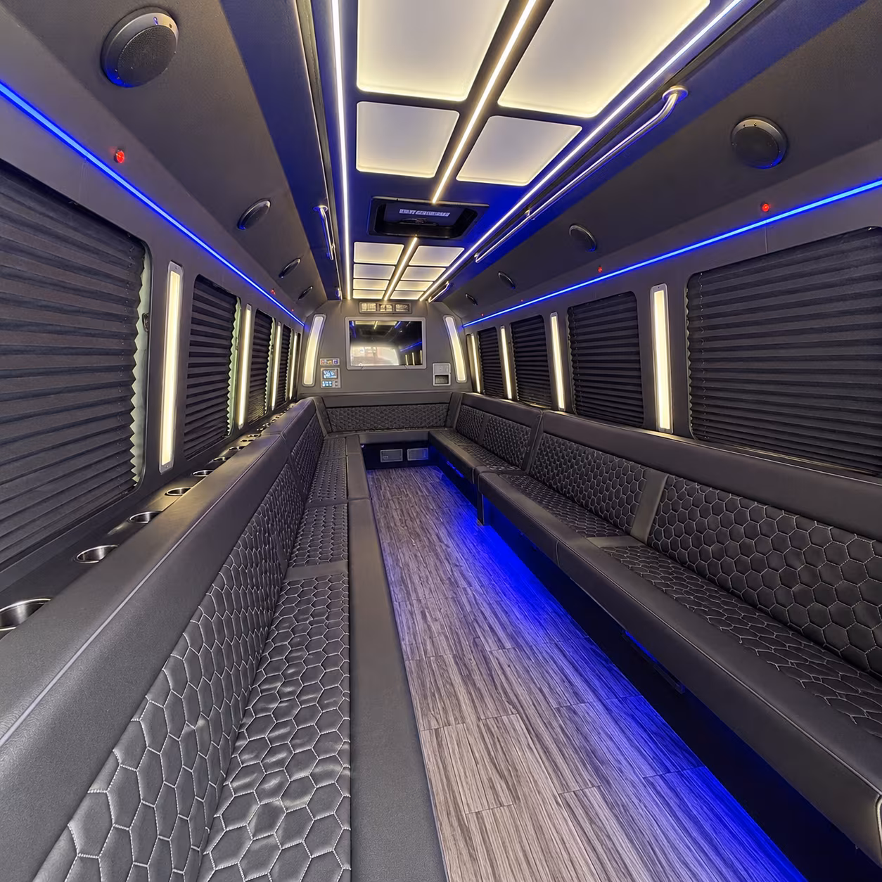 yorba linda 30 passenger party bus interior