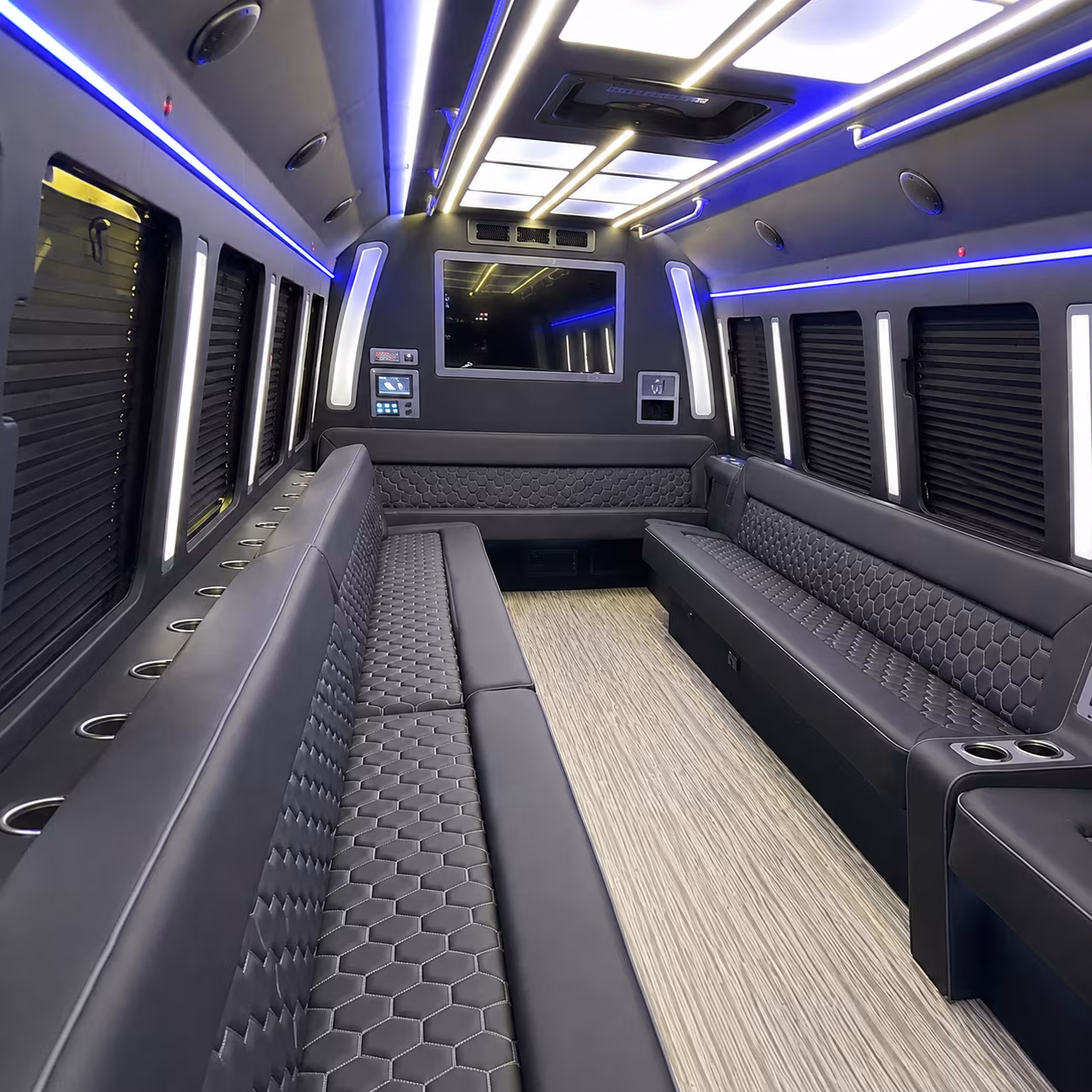 yorba linda 40 passenger party bus inside