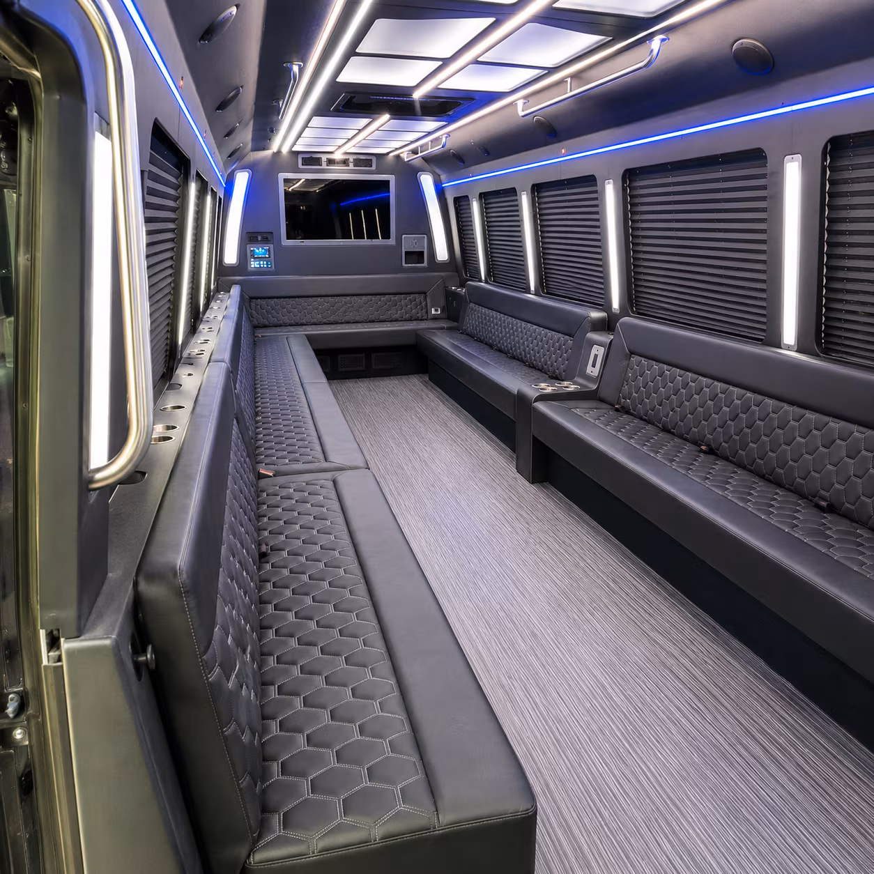 yorba linda 40 passenger party bus interior