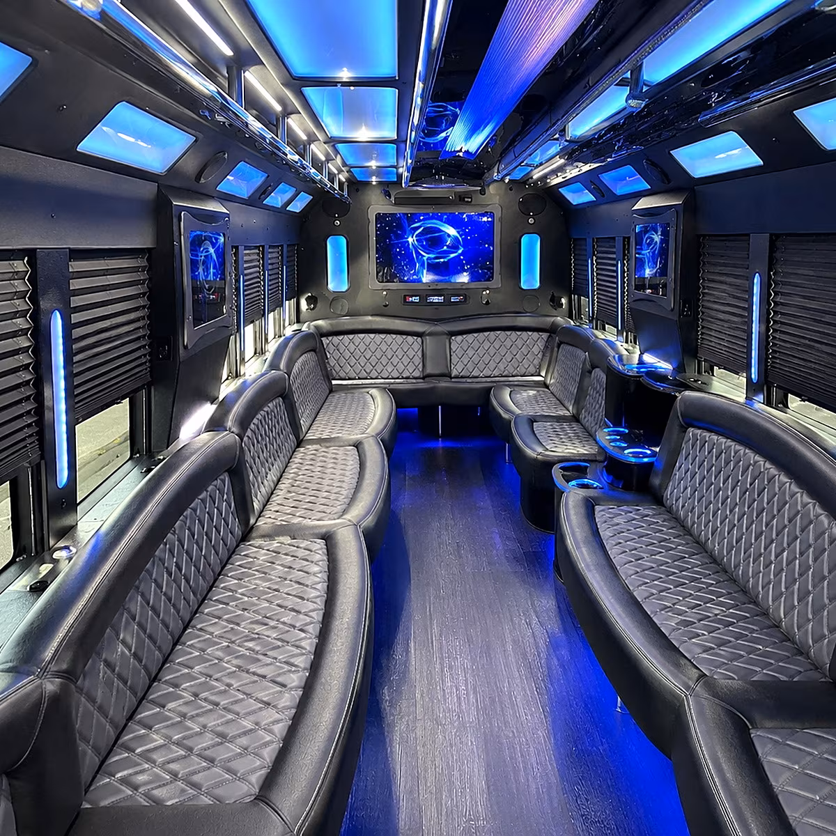 yorba linda 50 passenger party bus interior